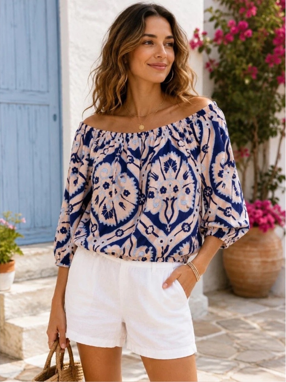 Christian Siriano Linen Blend Cropped Blouse, size S